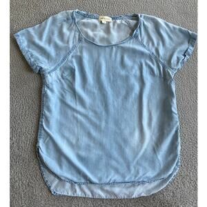 Cloth & Stone Top Medium Short Sleeve Short Sleeve Lightweight Blue Beach Boho